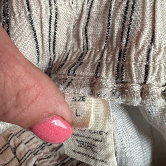 Happily Grey Womens Convertible Cargo Pants Large Linen Beachy Bohemian Lagom - Picture 7 of 8